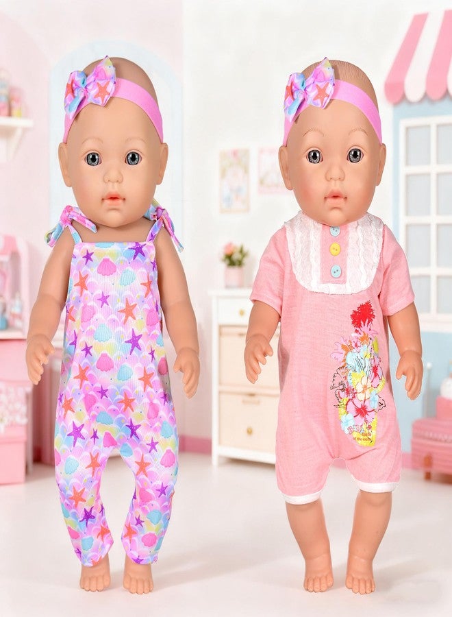 iBayda 10 Sets Doll Clothes and Accessories Include Rompers, Outfits for 14-17 Inch (35-43cm) New Born Baby Dolls (Doll Not Included) - Image 4